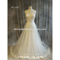 China-Kleid-Herstellerspitze kurzes Hochzeitskleid langer Zug
